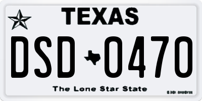 TX license plate DSD0470