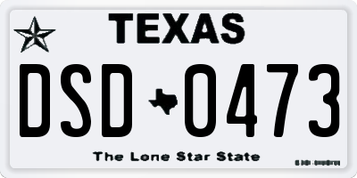 TX license plate DSD0473