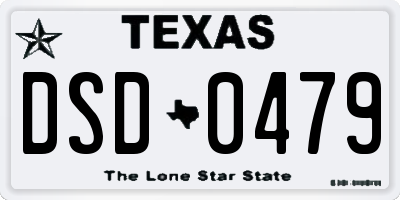 TX license plate DSD0479