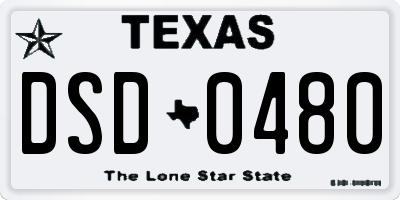 TX license plate DSD0480