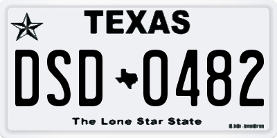 TX license plate DSD0482