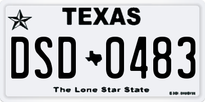 TX license plate DSD0483
