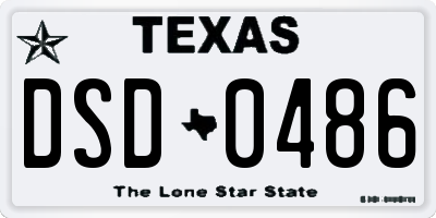 TX license plate DSD0486