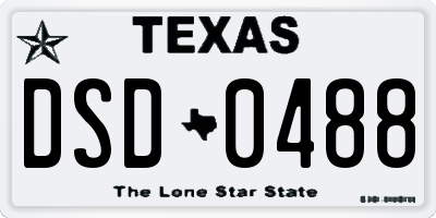 TX license plate DSD0488