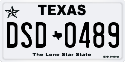 TX license plate DSD0489
