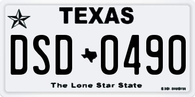TX license plate DSD0490