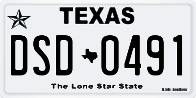 TX license plate DSD0491