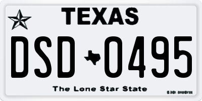 TX license plate DSD0495