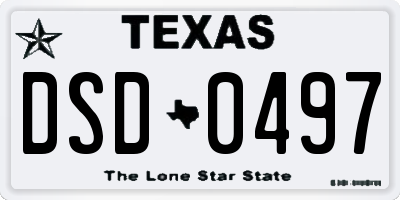 TX license plate DSD0497