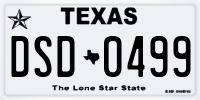 TX license plate DSD0499