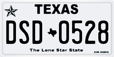 TX license plate DSD0528