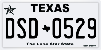 TX license plate DSD0529