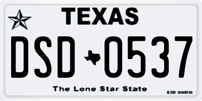 TX license plate DSD0537