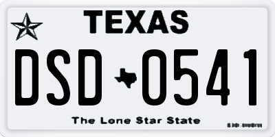 TX license plate DSD0541