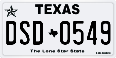 TX license plate DSD0549