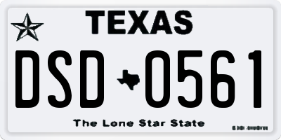 TX license plate DSD0561