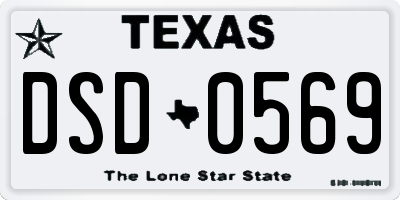 TX license plate DSD0569