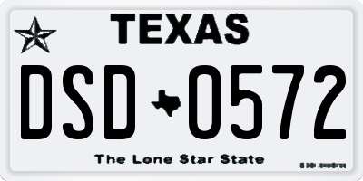 TX license plate DSD0572
