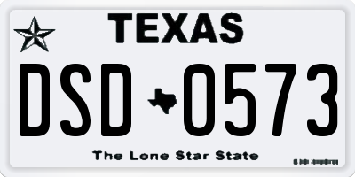TX license plate DSD0573