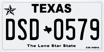 TX license plate DSD0579