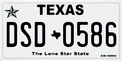 TX license plate DSD0586