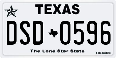 TX license plate DSD0596