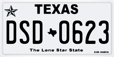 TX license plate DSD0623