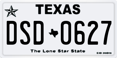 TX license plate DSD0627