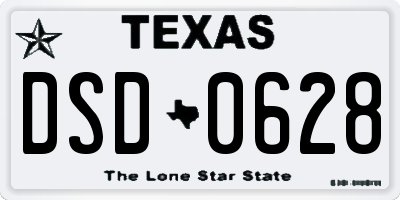 TX license plate DSD0628