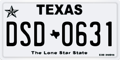 TX license plate DSD0631
