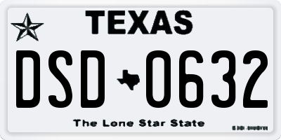 TX license plate DSD0632