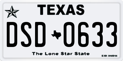TX license plate DSD0633