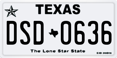 TX license plate DSD0636