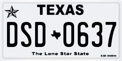 TX license plate DSD0637