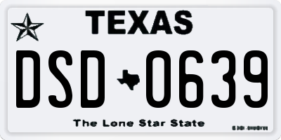 TX license plate DSD0639