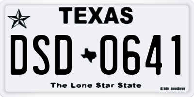 TX license plate DSD0641