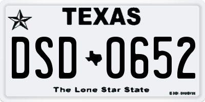 TX license plate DSD0652