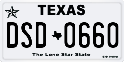 TX license plate DSD0660