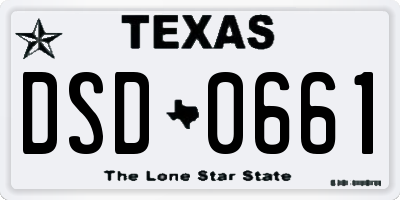 TX license plate DSD0661