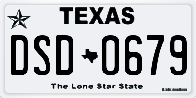 TX license plate DSD0679
