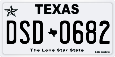 TX license plate DSD0682