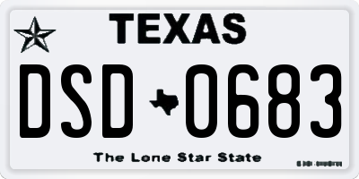 TX license plate DSD0683