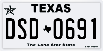 TX license plate DSD0691