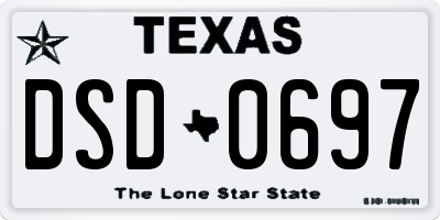 TX license plate DSD0697