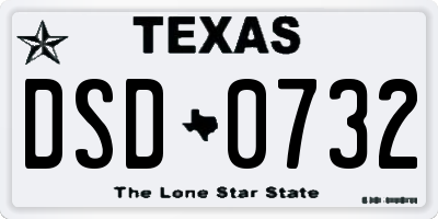 TX license plate DSD0732