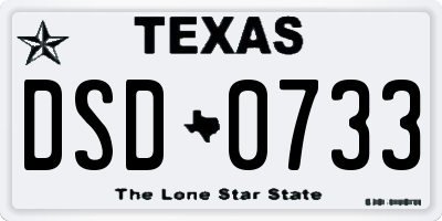 TX license plate DSD0733
