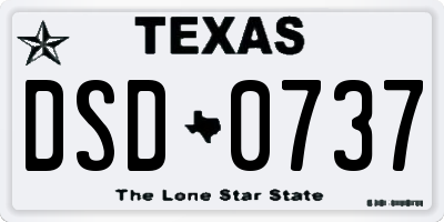 TX license plate DSD0737
