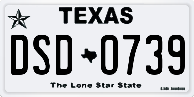 TX license plate DSD0739