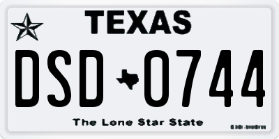 TX license plate DSD0744