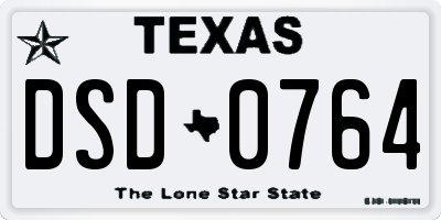 TX license plate DSD0764